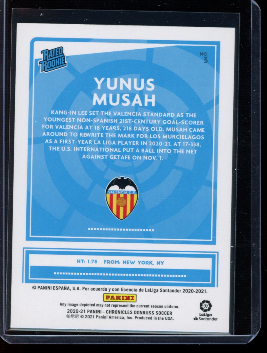 Yunus Musah 2020-21 Panini Chronicles Donruss RC