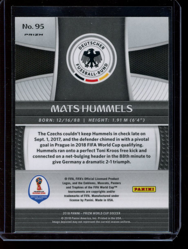 Mats Hummels 2018 Panini Prizm World Cup Green Orange Wave