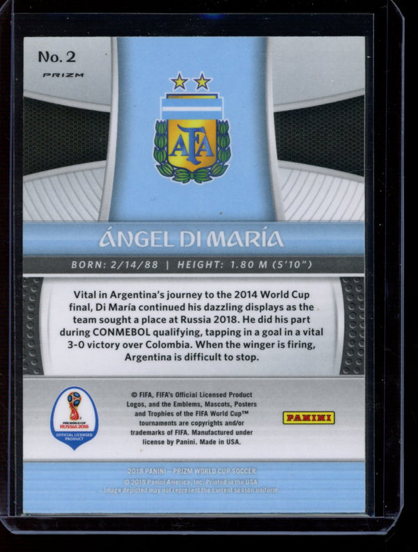 Angel Di Maria 2018 Panini Prizm World Cup Red  Blue Wave