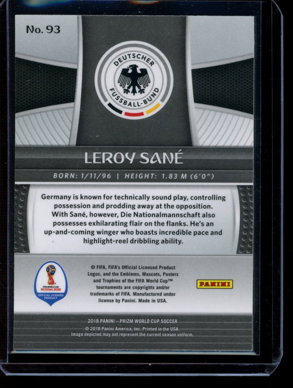 Leroy Sane 2018 Panini Prizm World Cup