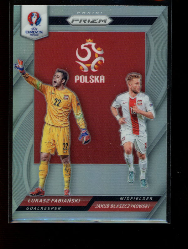 Lukasz Fabianski / Jakub Blaszczykowski 2016 Panini Prizm Euro Silver