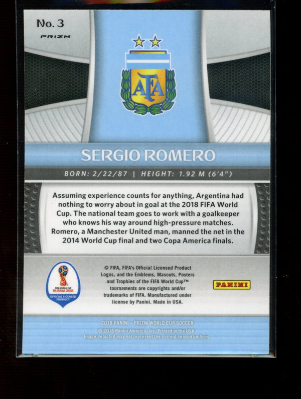 Sergio Romero 2018 Panini Prizm World Cup Mojo