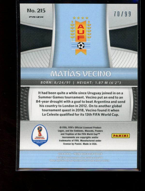 Matias Vecino 2018 Panini Prizm World Cup Purple Prizm 70/99