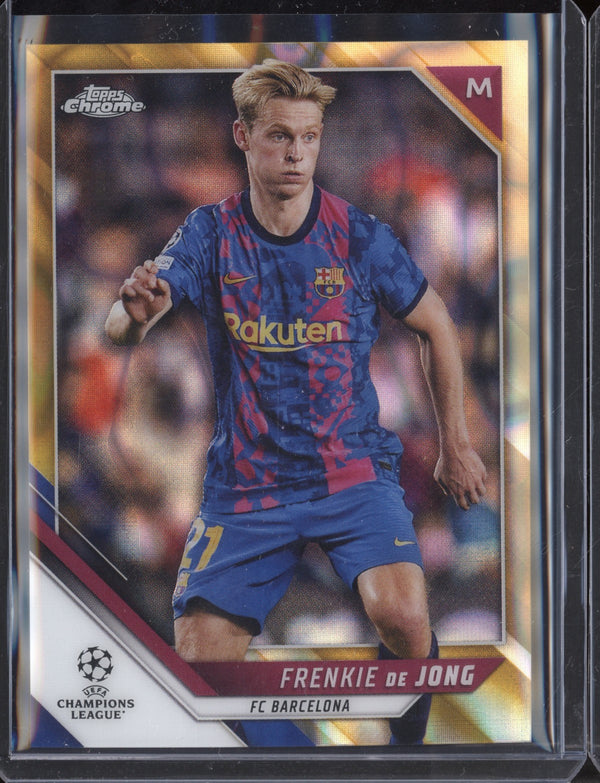 Frenkie de Jong 2021/22 Topps Chrome UEFA CL Gold Lava SSP