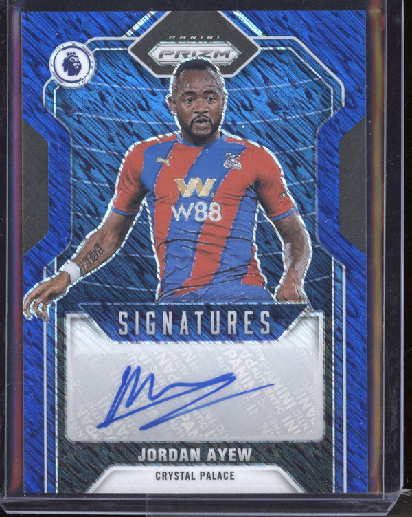 Jordan Ayew 2021-22 Panini Prizm Premier League Blue Shimmer Signatures