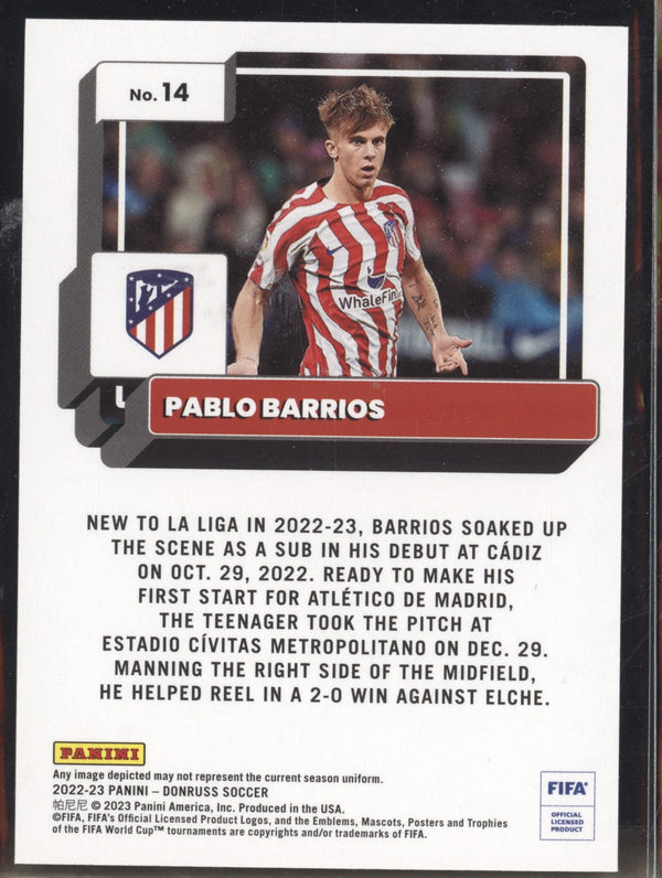 Pablo Barrios 2022-23 Panini Donruss Soccer 14 Silver RC