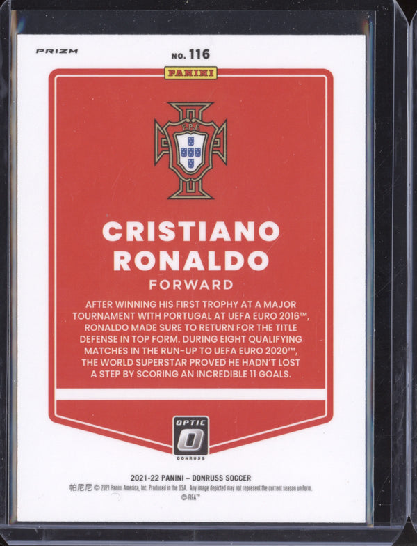 Cristiano Ronaldo 2021-22 Panini Donruss Road to Qatar 116 Optic Red Velocity