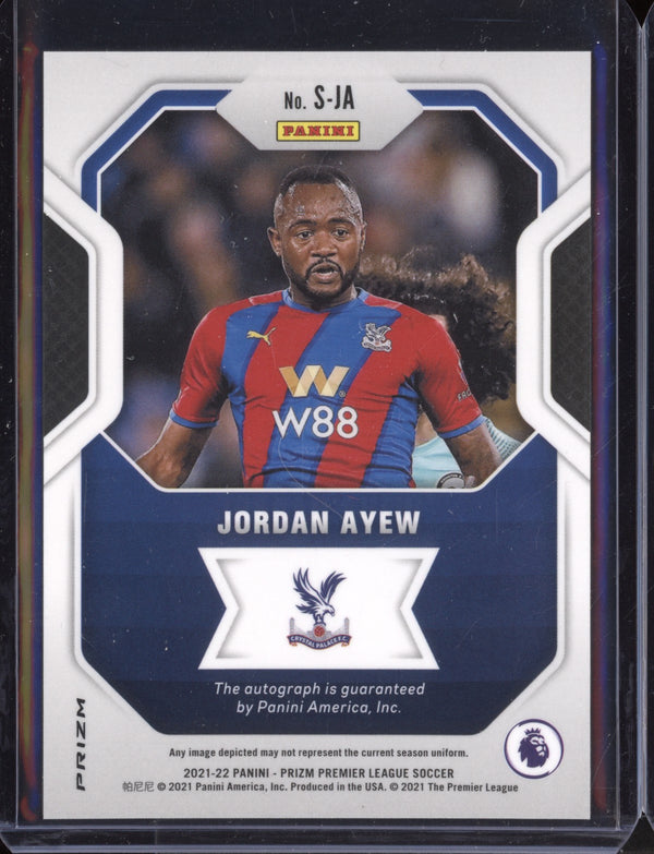 Jordan Ayew 2021-22 Panini Prizm Premier League Blue Shimmer Signatures