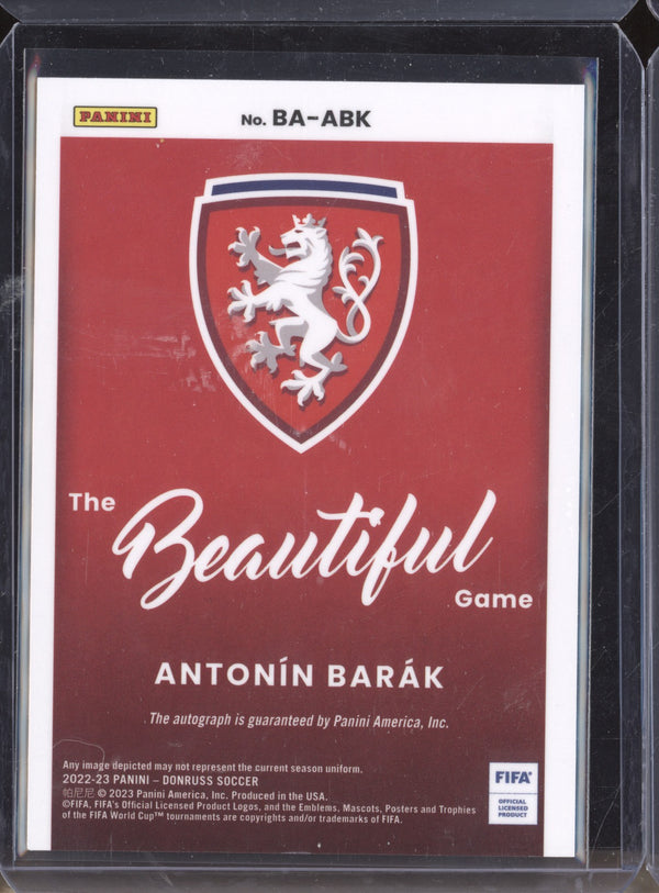 Antonin Barak 2022-23 Panini Donruss Soccer BA-ABK The Beautiful Game Auto