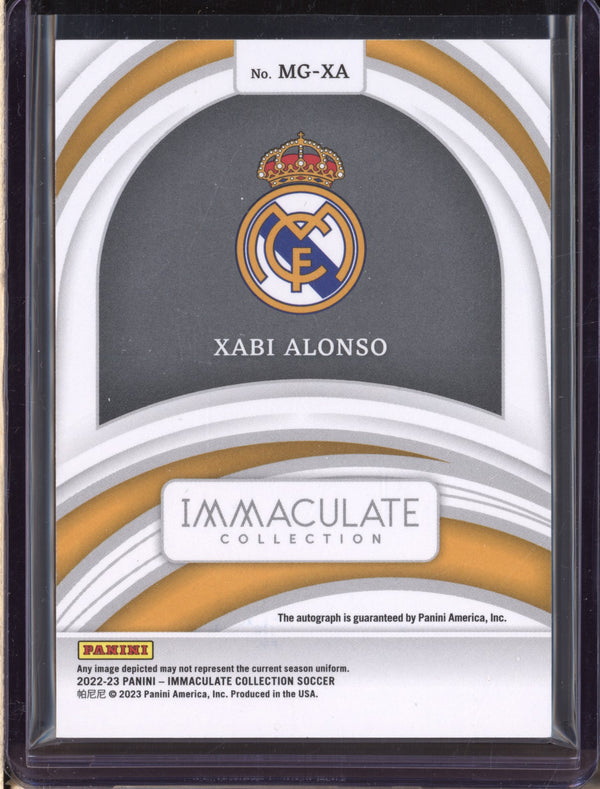 Xabi Alonso 2022-23 Panini Immaculate Soccer MG-XA Marks of Greatness Auto 17/25