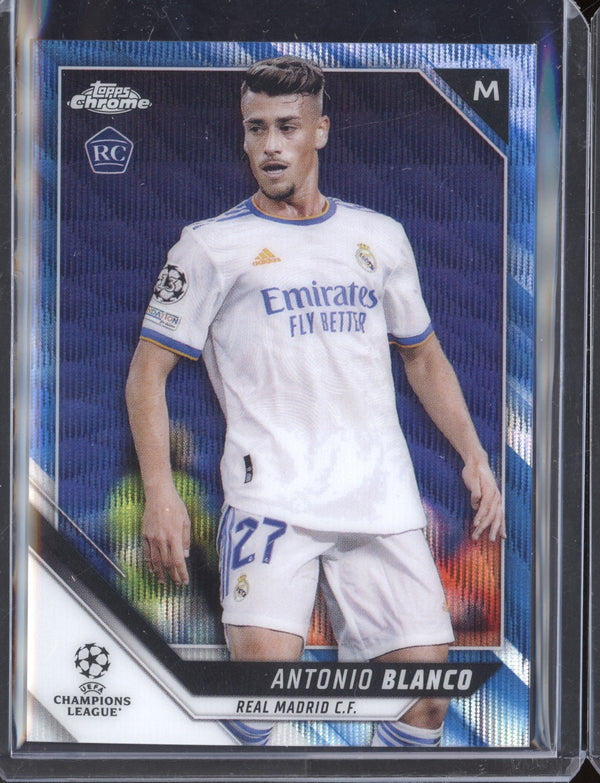 Antonio Blanco 2021/22 Topps Chrome UEFA Champions League Blue Wave RC 50/75