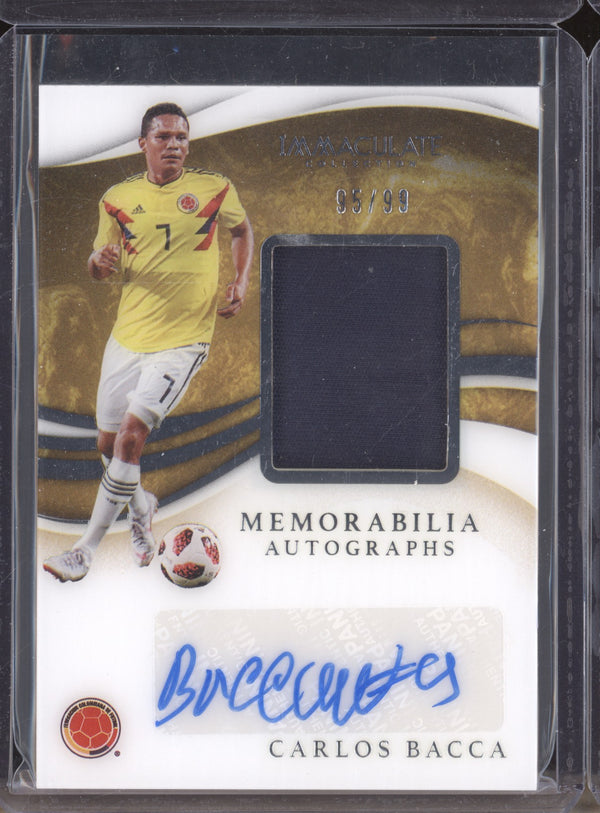 Carlos Bacca 2020 Panini Immaculate Soccer MA-CBA Memorabilia Auto 95/99