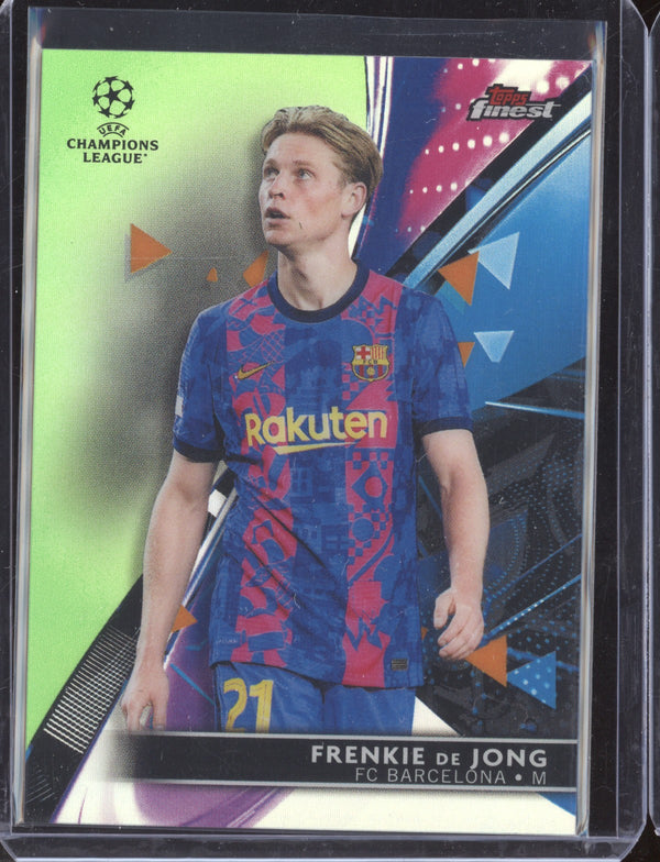 Frenkie De Jong 2021-22 Topps Finest UCL 45 Neon Green 36/99