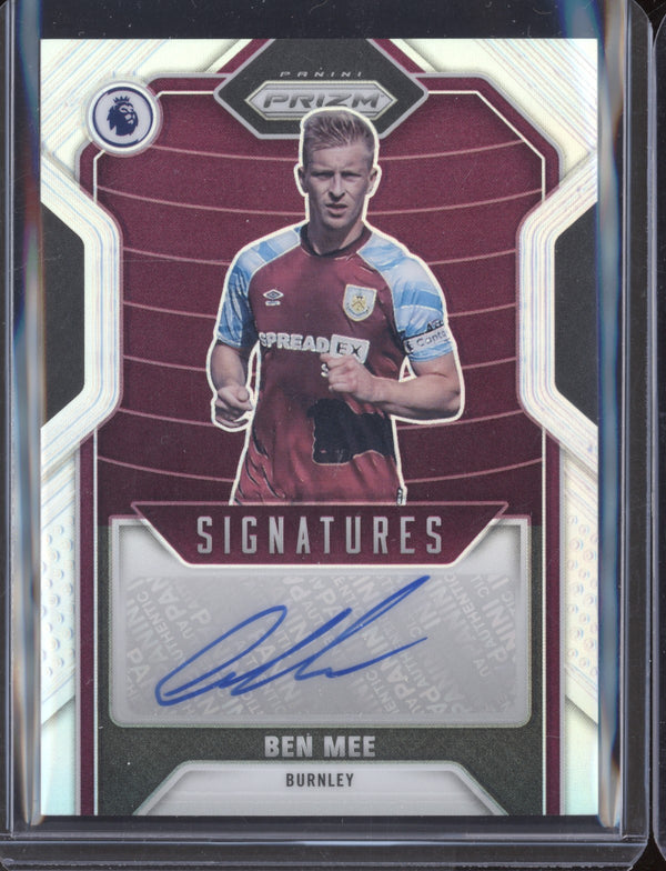 Ben Mee 2021-22 Panini Prizm Premier League S-MEE Signatures Silver 84/99