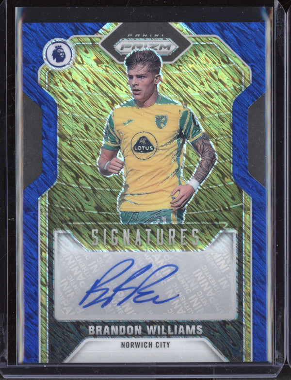 Brandon Williams 2021-22 Panini Prizm Premier League Blue Shimmer Signatures