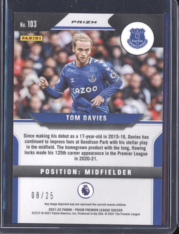 Tom Davies 2021-22 Panini Prizm PL 103 Orange 8/25