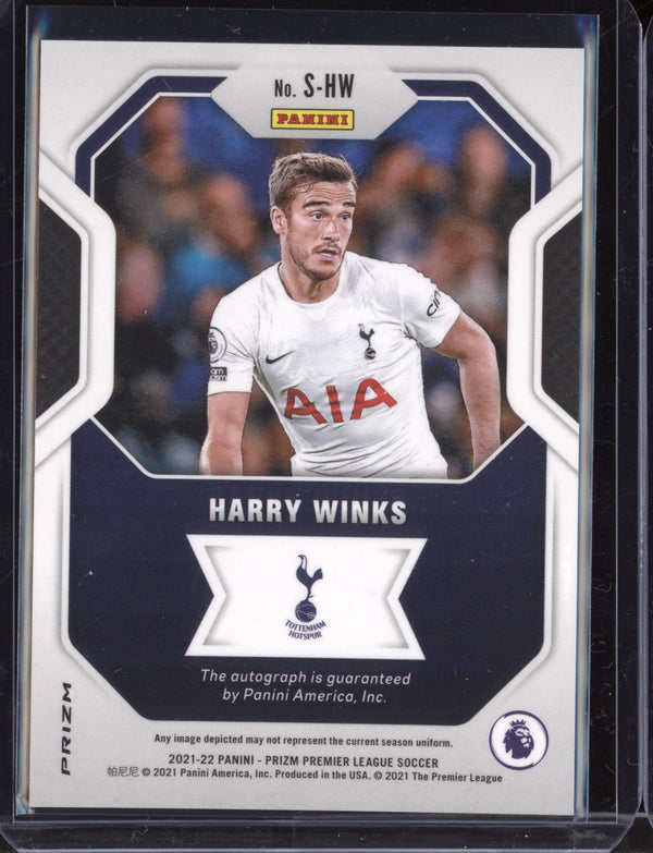 Harry Winks 2021-22 Panini Prizm Premier League Blue Shimmer Signatures