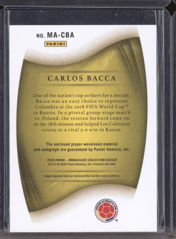 Carlos Bacca 2020 Panini Immaculate Soccer MA-CBA Memorabilia Auto 95/99