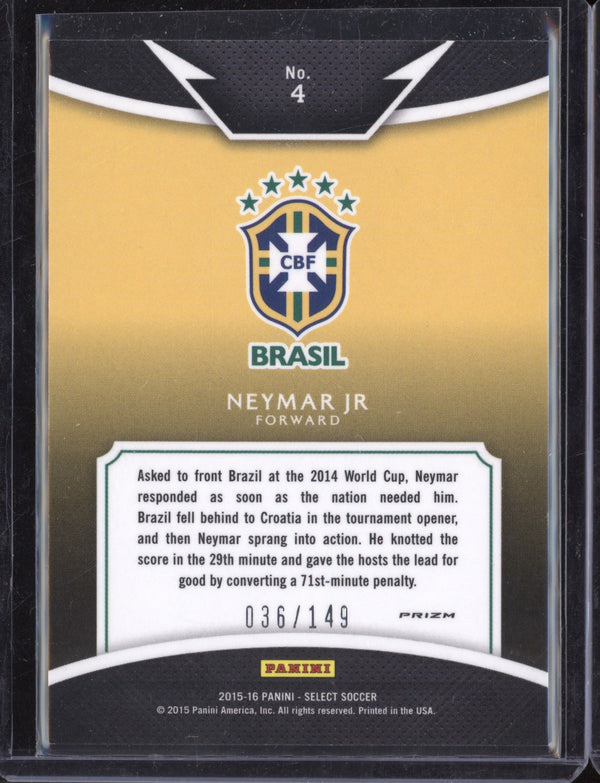 Neymar Jr. 2015-16 Panini Select Soccer Equalizers Orange Prizm 036/149