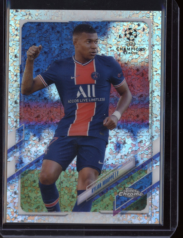 Kylian Mbappe 2021 Topps Chrome Champions League Speckle Refractor