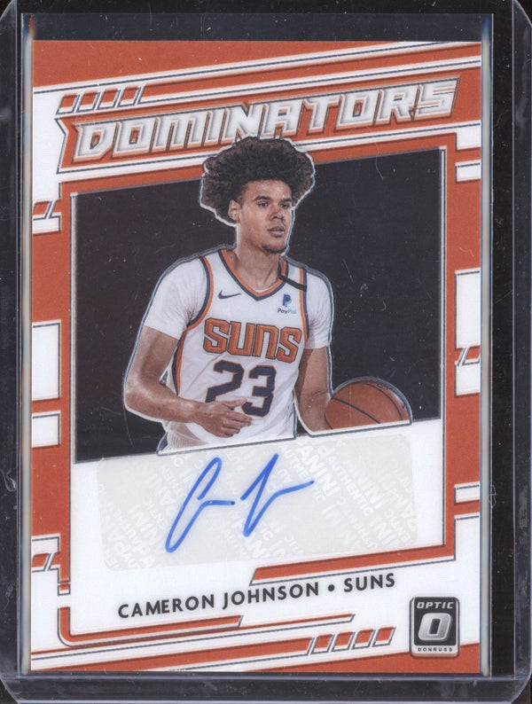 Cameron Johnson 2020-21 Panini Donruss Optic DS-CJH Dominators Auto 16/99