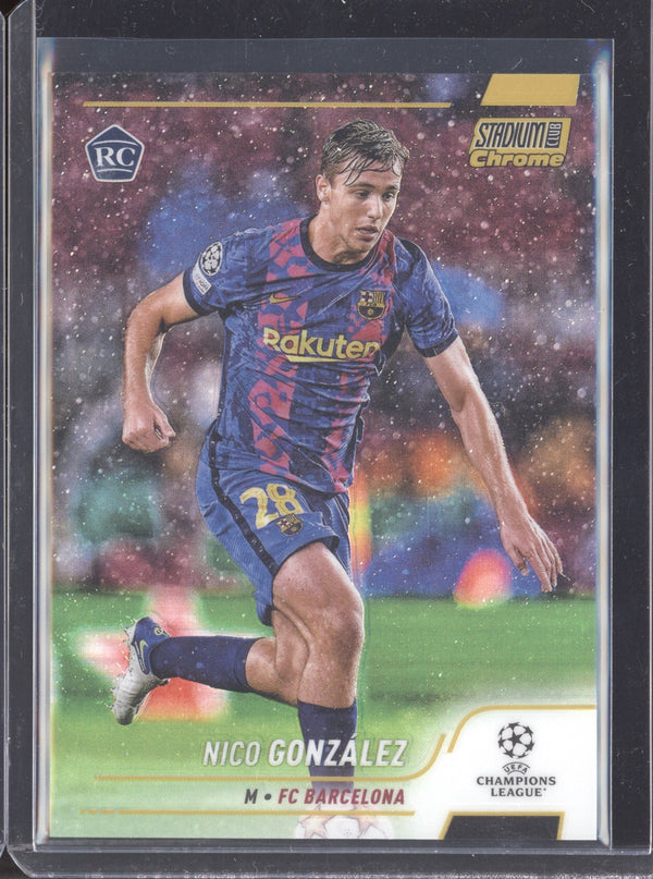 Nico Gonzalez 2021-22 Topps Stadium Club Chrome UCL 28 Gold RC 11/50