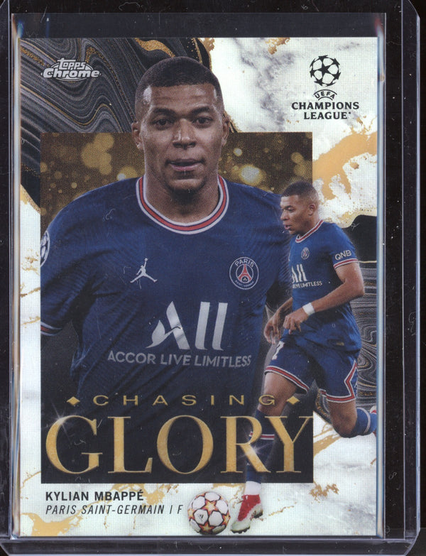 Kylian Mbappe 2021/22 Topps Chrome UEFA CL Chasing Glory