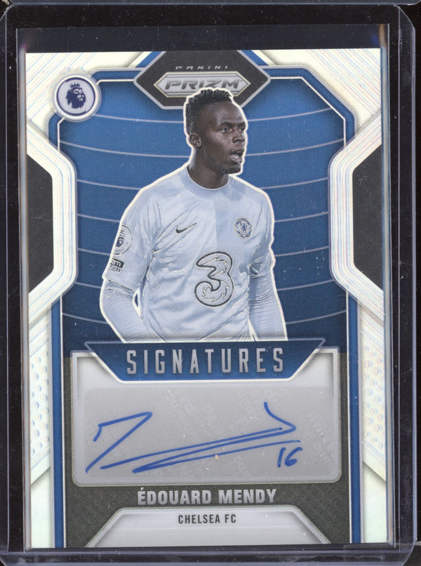 Edouard Mendy 2021-22 Panini Prizm Premier League S-EMY Signatures Silver 26/99