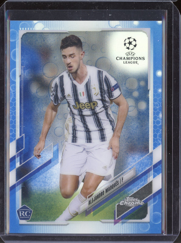 Alejandro Marques 2020-21 Topps Chrome UEFA CL Blue Bubbles RC