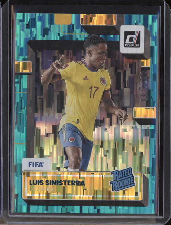 Luis Sinisterra 2022-23 Panini Donruss Soccer 195 Teal RC 40/199