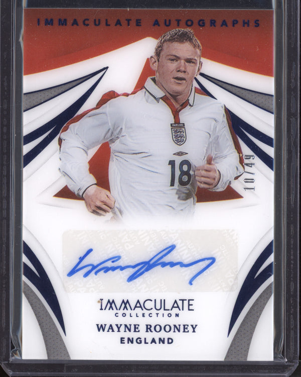 Wayne Rooney 2020-21 Panini Immaculate Sapphire Immaculate Autographs - United Jersey Number 10/49