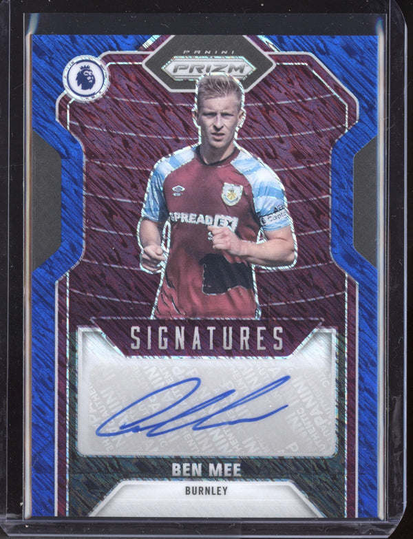 Ben Mee 2021-22 Panini Prizm Premier League Blue Shimmer Signatures