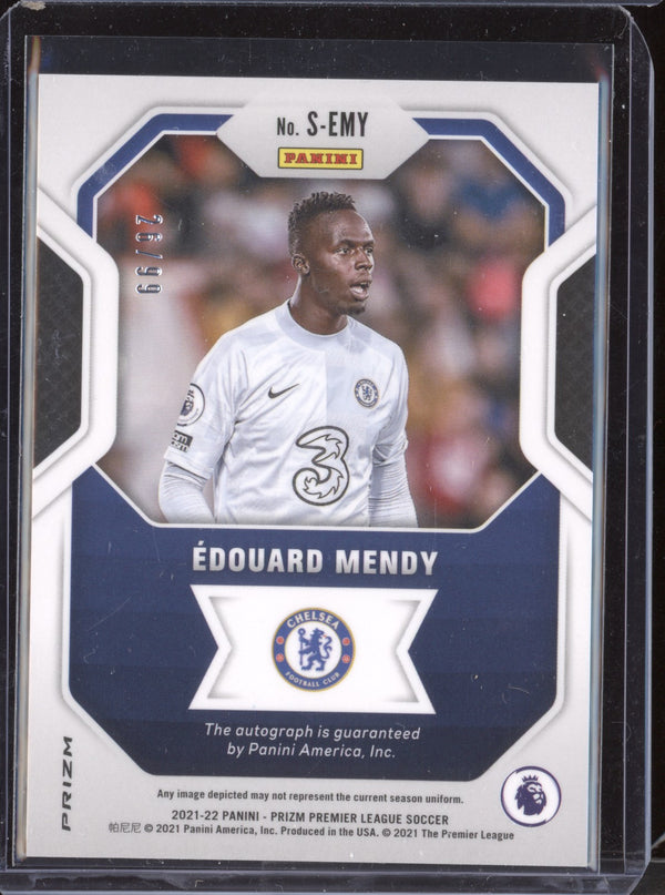 Edouard Mendy 2021-22 Panini Prizm Premier League S-EMY Signatures Silver 26/99