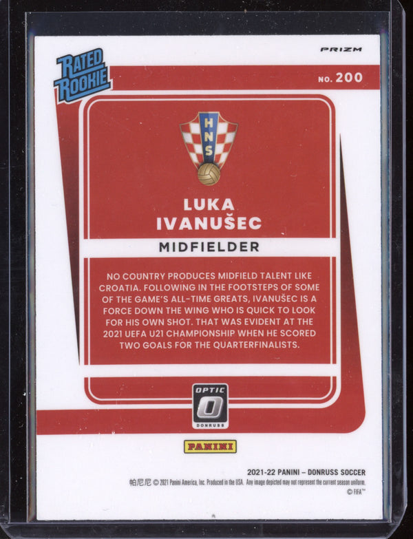 Luka Ivanusec 2021 Panini Donruss Soccer Holo