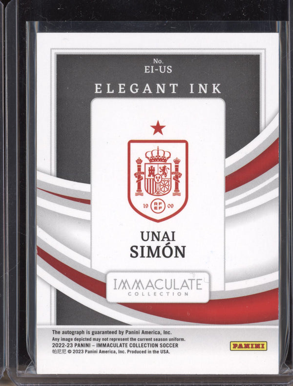 Unai Simon 2022-23 Panini Immaculate Soccer EI-US Elegant Ink Auto 2/73