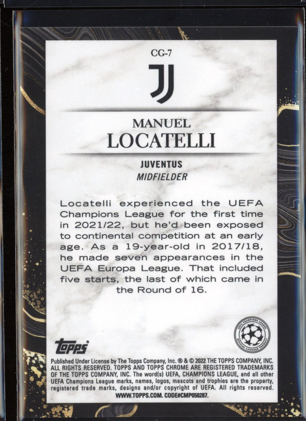 Manuel Locatelli 2021/22 Topps Chrome UCL Chasing Glory