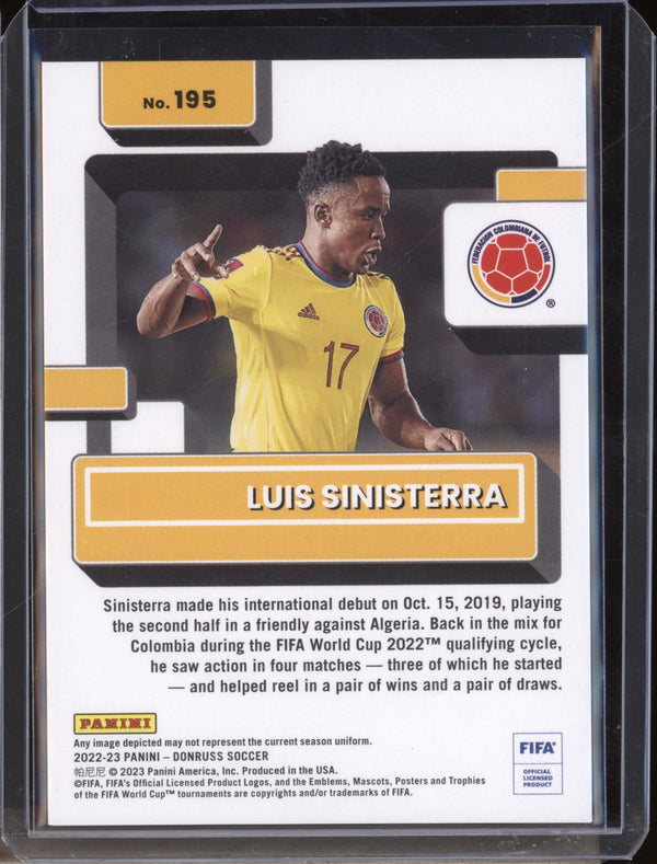 Luis Sinisterra 2022-23 Panini Donruss Soccer 195 Teal RC 40/199