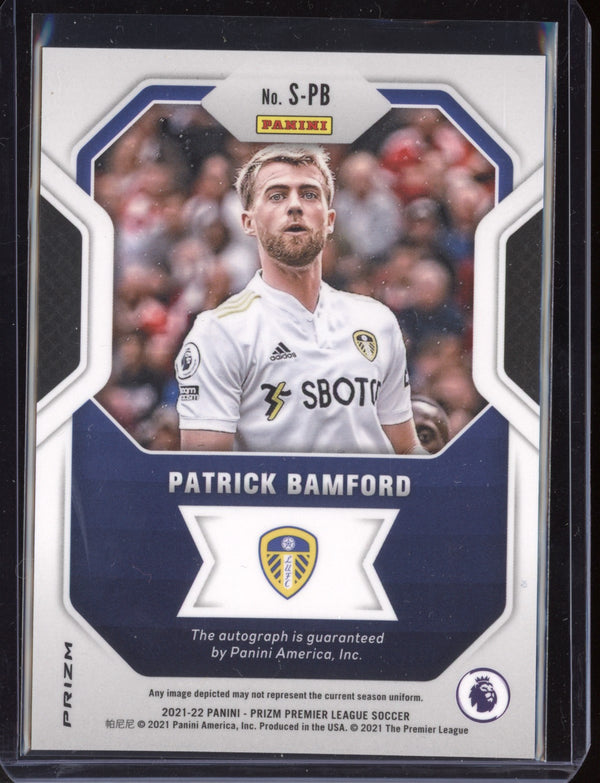 Patrick Bamford 2021-22 Panini Prizm Premier League Blue Shimmer Signatures