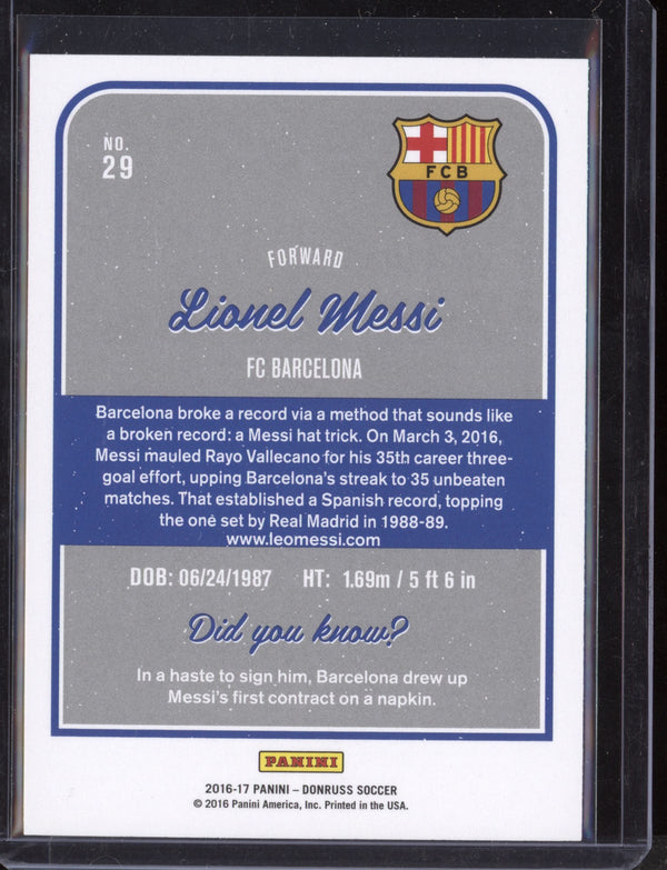 Lionel Messi 2016-17  Panini Donruss Soccer Gold