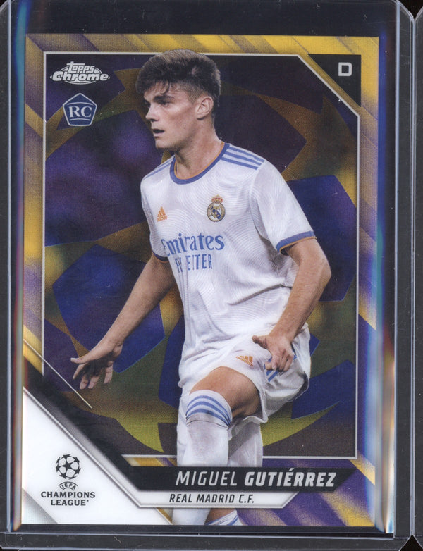 Miguel Gutierrez 2021/22 Topps Chrome UEFA Champions League Purple & Gold Starball RC