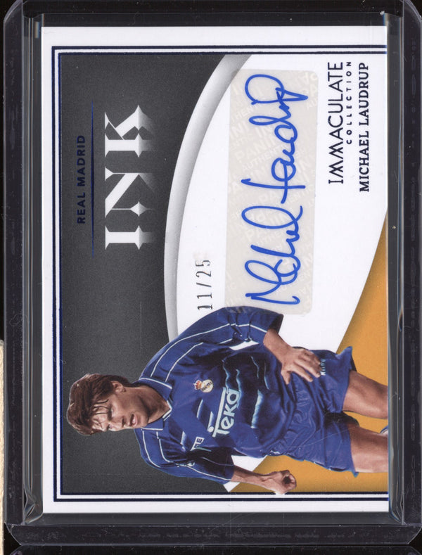 Michael Laudrup 2022-23 Panini Immaculate Soccer IK-ML Ink Sapphire Auto 11/25