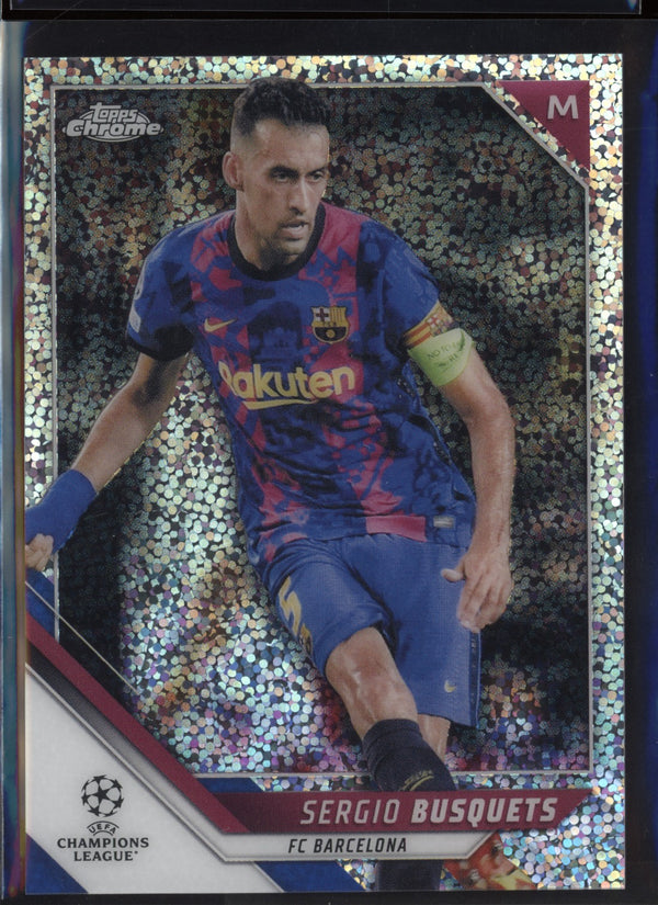 Sergio Busquets 2021/22 Topps Chrome UEFA Champions League Speckle