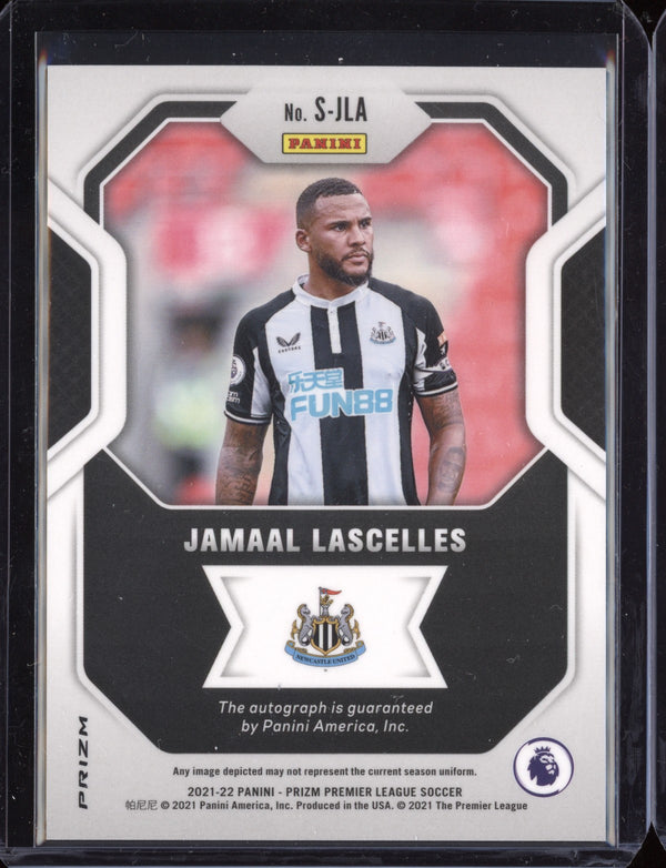 Jamaal Lascelles 2021-22 Panini Prizm Premier League Blue Shimmer Signatures