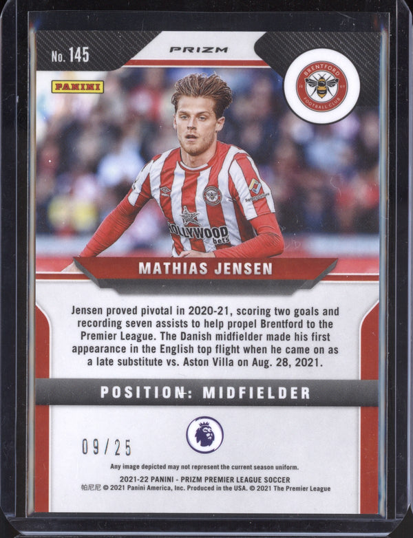 Mathias Jensen 2021/22 Panini Prizm Orange RC 9/25