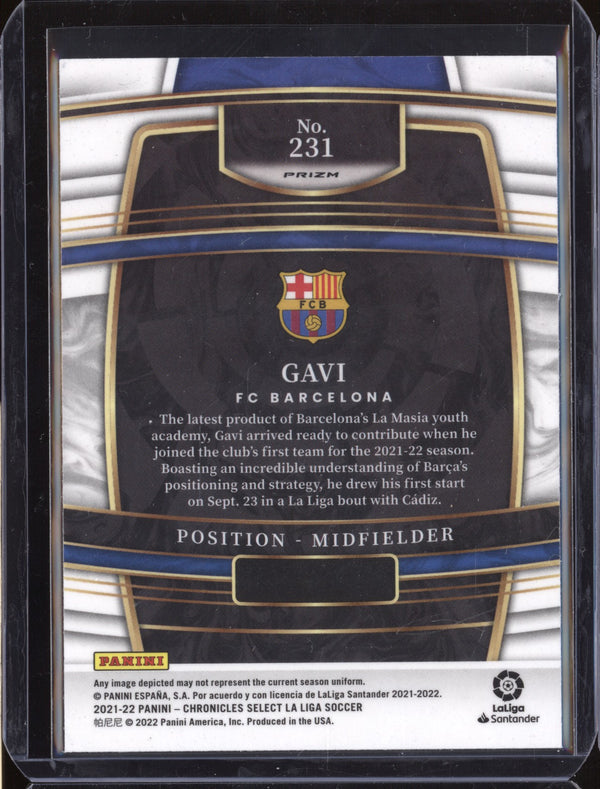 Gavi 2021-22 Panini Chronicles Soccer 231 Select Silver RC