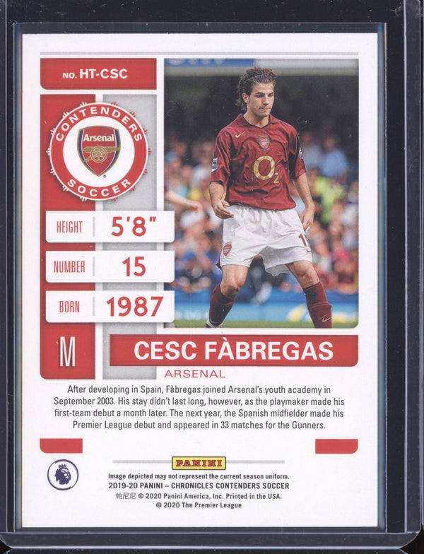 Cesc Fabregas 2019-20 Panini Chronicles Soccer Historic Ticket