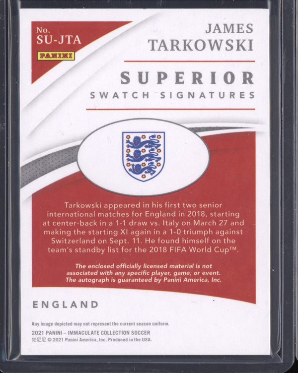 James Tarkowski 2020-21 Panini Immaculate Superior Swatch Signatures 86/99