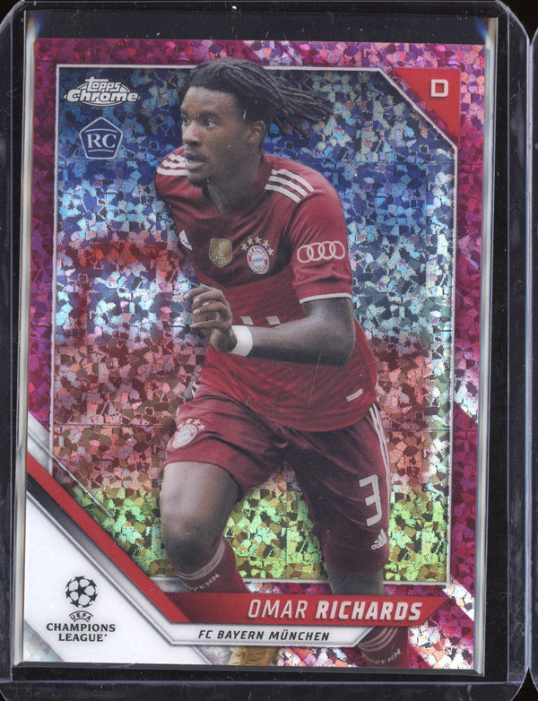 Omar Richards 2021/22 Topps Chrome UEFA Champions League Pink Mini-Diamond RC 93/175