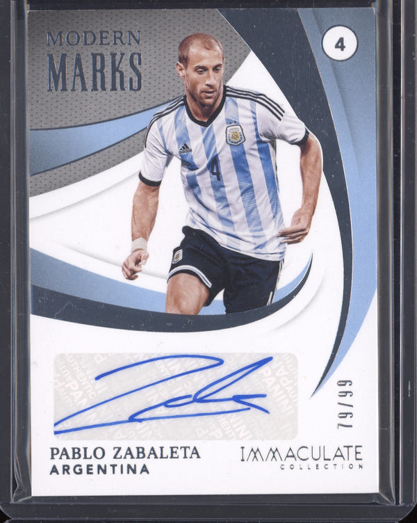 Pablo Zabaleta 2020-21 Panini Immaculate Modern Marks 79/99