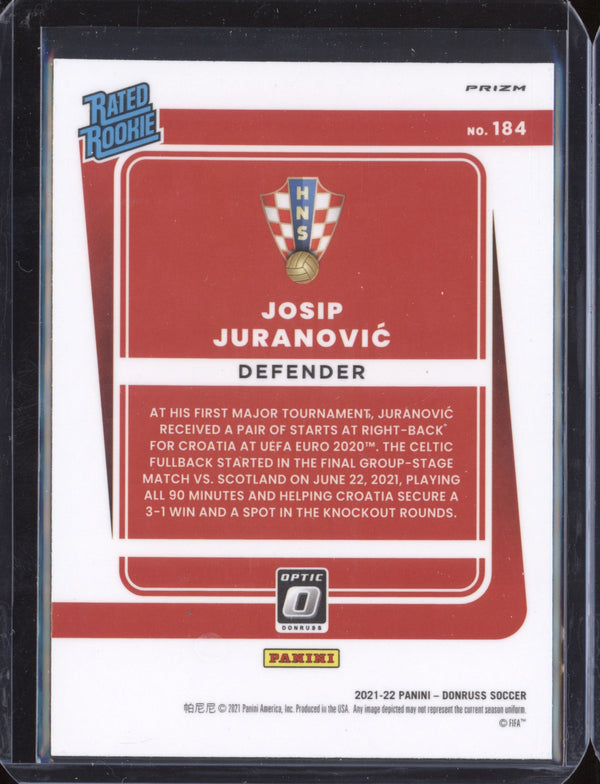 Josip Juranovic 2021-22 Panini Donruss Road to Qatar 184 Optic Red Velocity RC